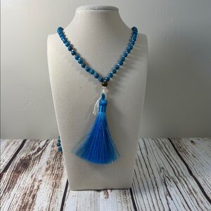 Synthetic Turquoise Beaded Handmade Mala Healing Necklace